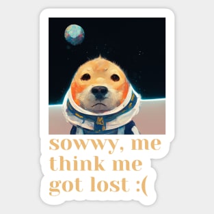 Doggy Got Lost In Space Sticker